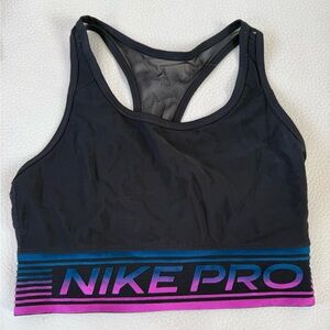 Nike Pro Black and Purple Sports Bra